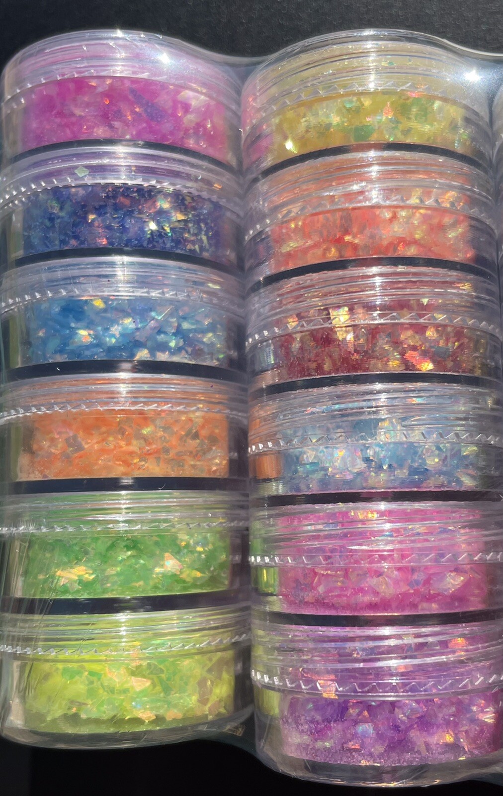 Glitter Bundle Fine Glitter Iridescent Nail Flakes 6pcs Stacks Nail Craft MUA