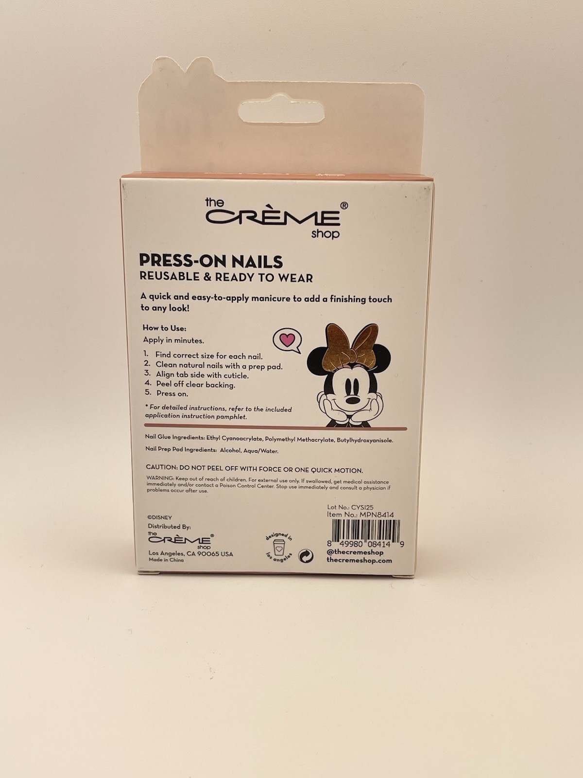 The Crème Shop Disney Minnie Mouse Press-On Nails Medium Almond Set of 28