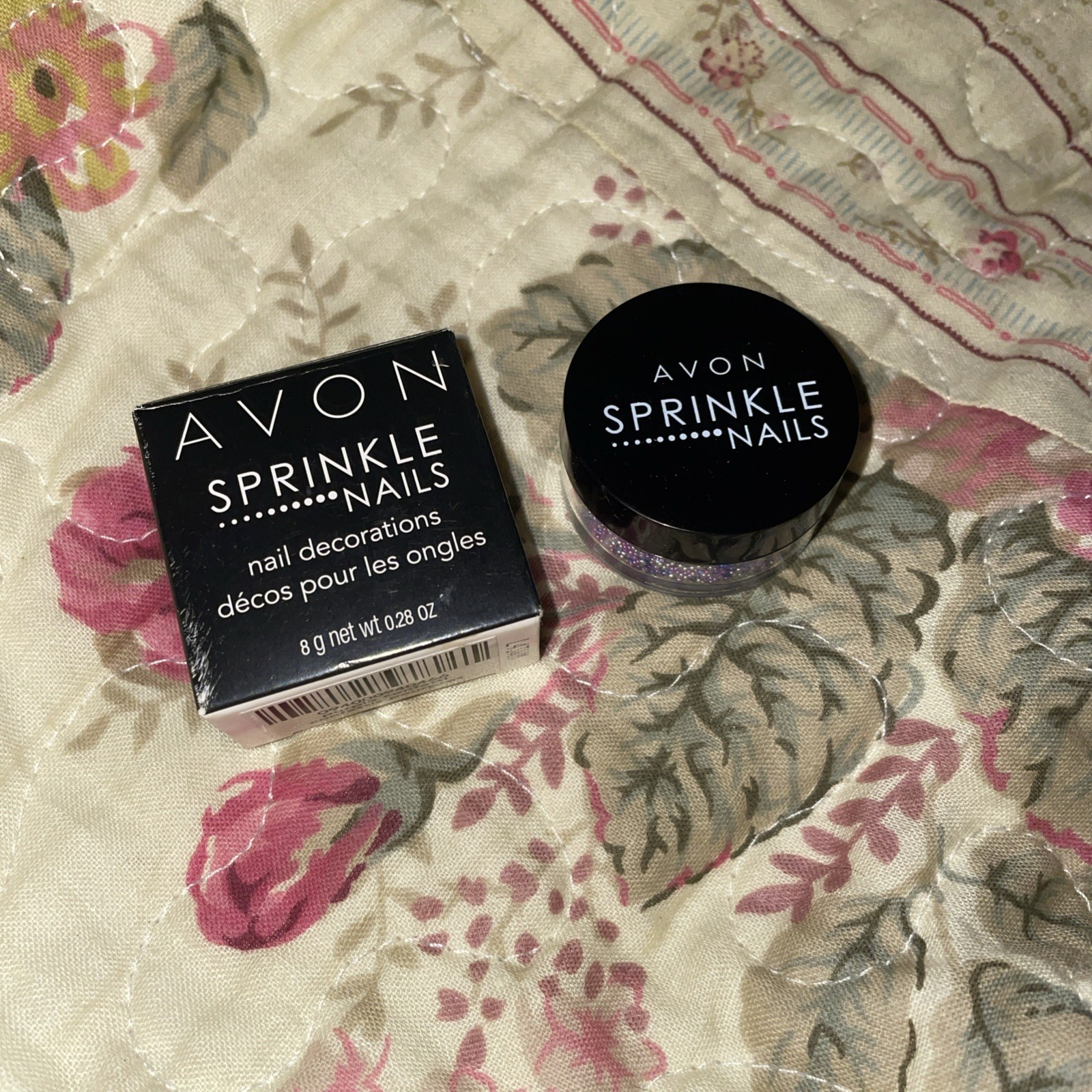 AVON SPRINKLE NAILS NAIL DECORATIONS PURPLE CONFETTI NIB