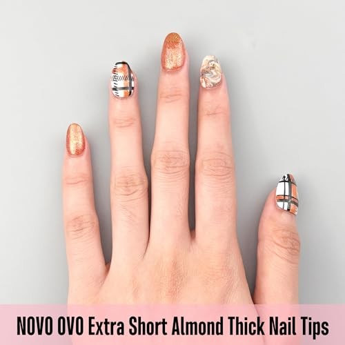 Extra Short Almond Nail Tips, Thick Extra Short Almond Thick Nail Tips 224