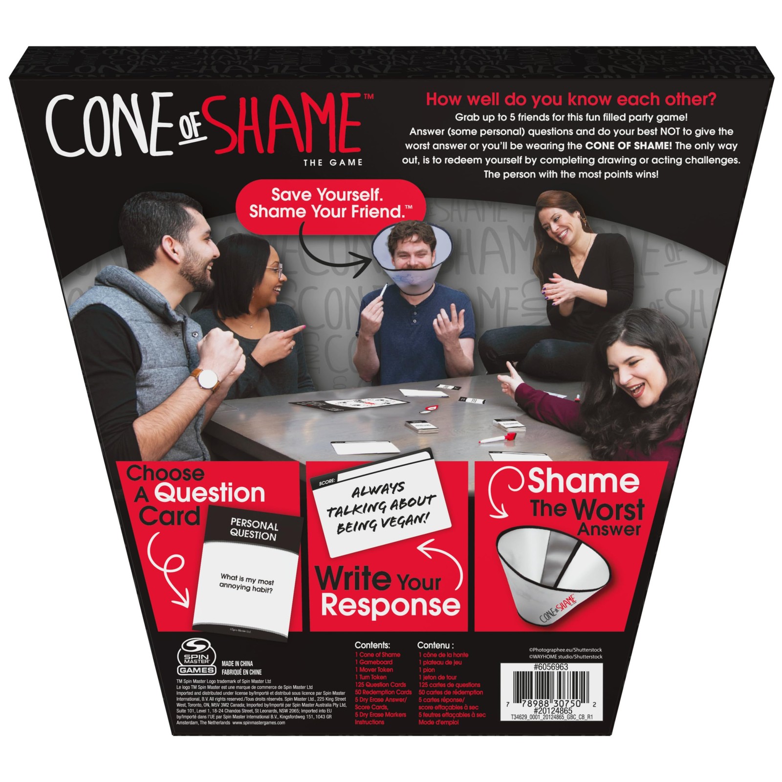 Spin Master Cone of Shame, Guessing Party Game, for One Size, Shame