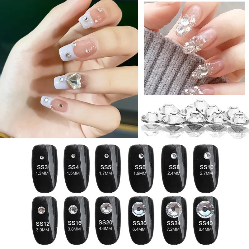 Siam Glass Flatback Rhinestone Glitter Red Glue On Crystal Diamond for Nail Art