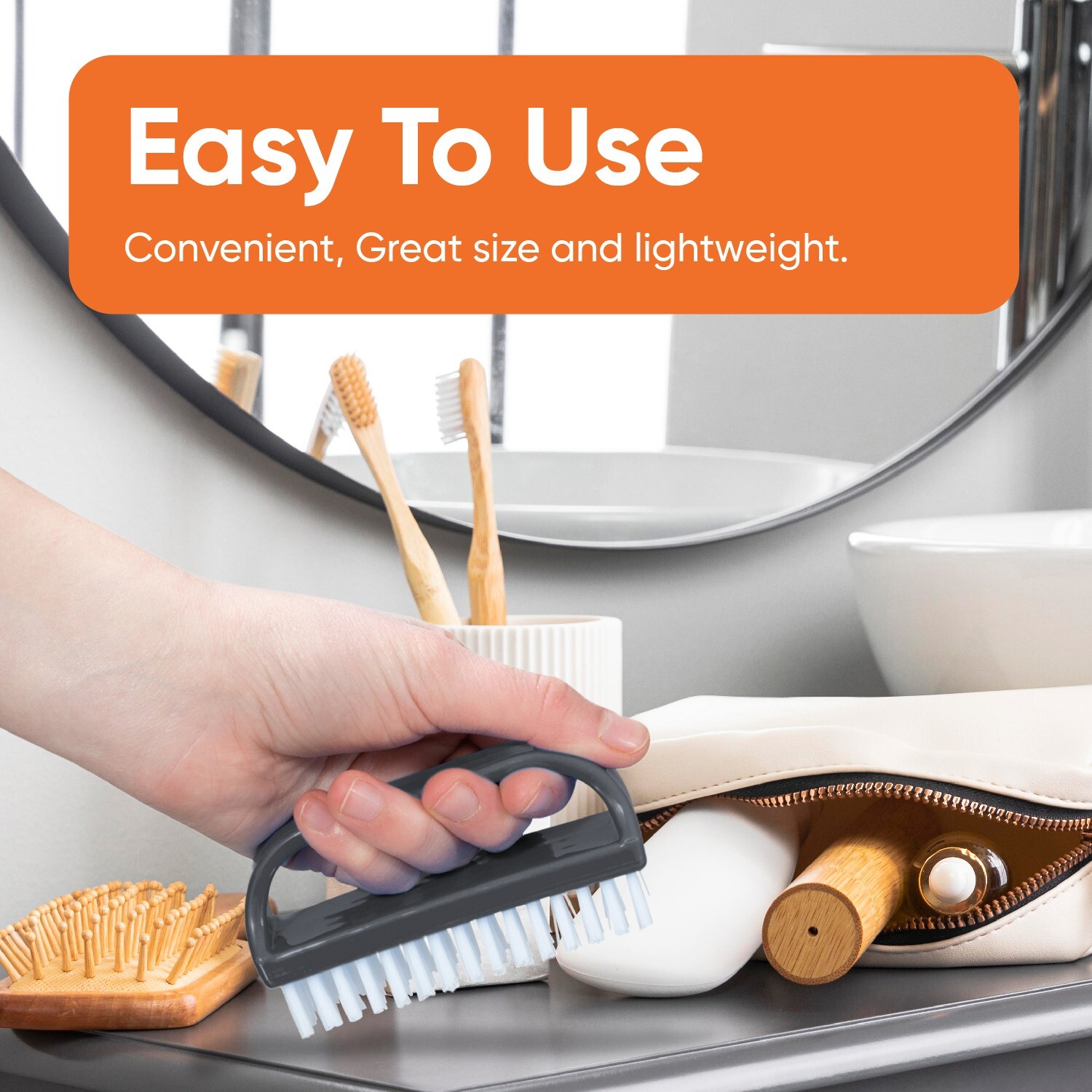 Superio Nail Brush Cleaner with Handle 3 Pack Durable Scrub Brush to Clean