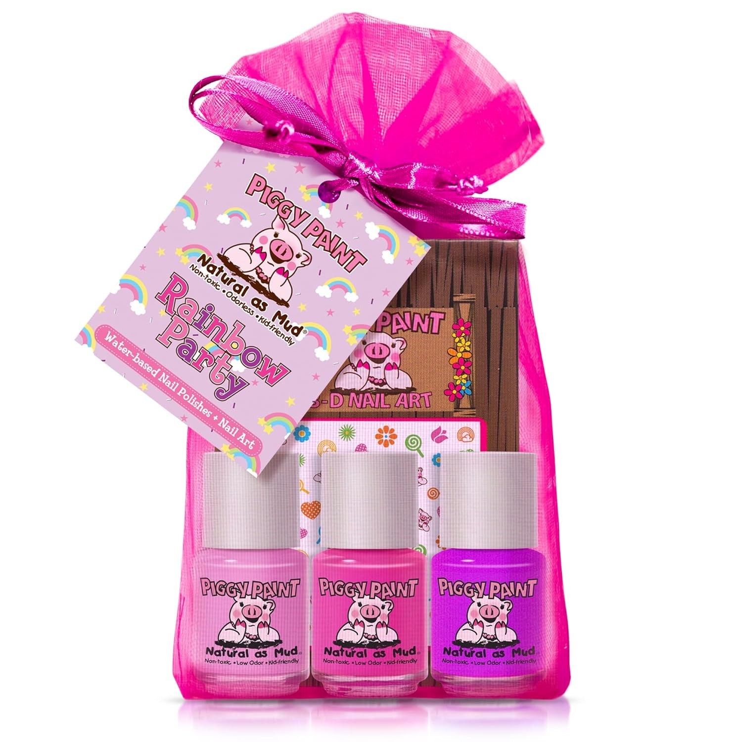 Piggy Paint | 100% Non-Toxic Girls Nail Polish (3 Polish + Nail Art Gift Set)