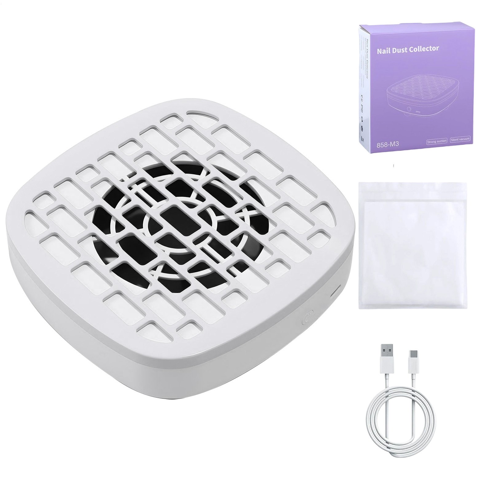 Low Noise Nail Dust Collector Vacuum for Home Manicure, Portable`