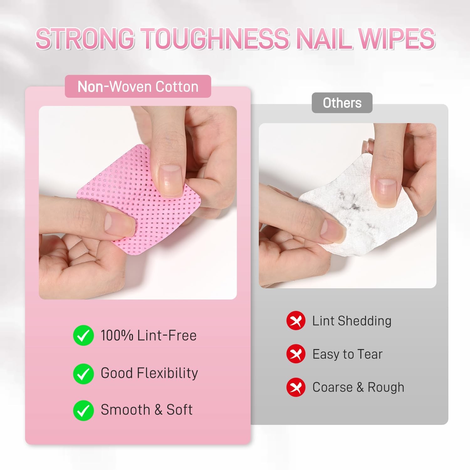 GAOY Lint Free Nail Wipes, 400 Pcs Polish Remover 1.89 in x