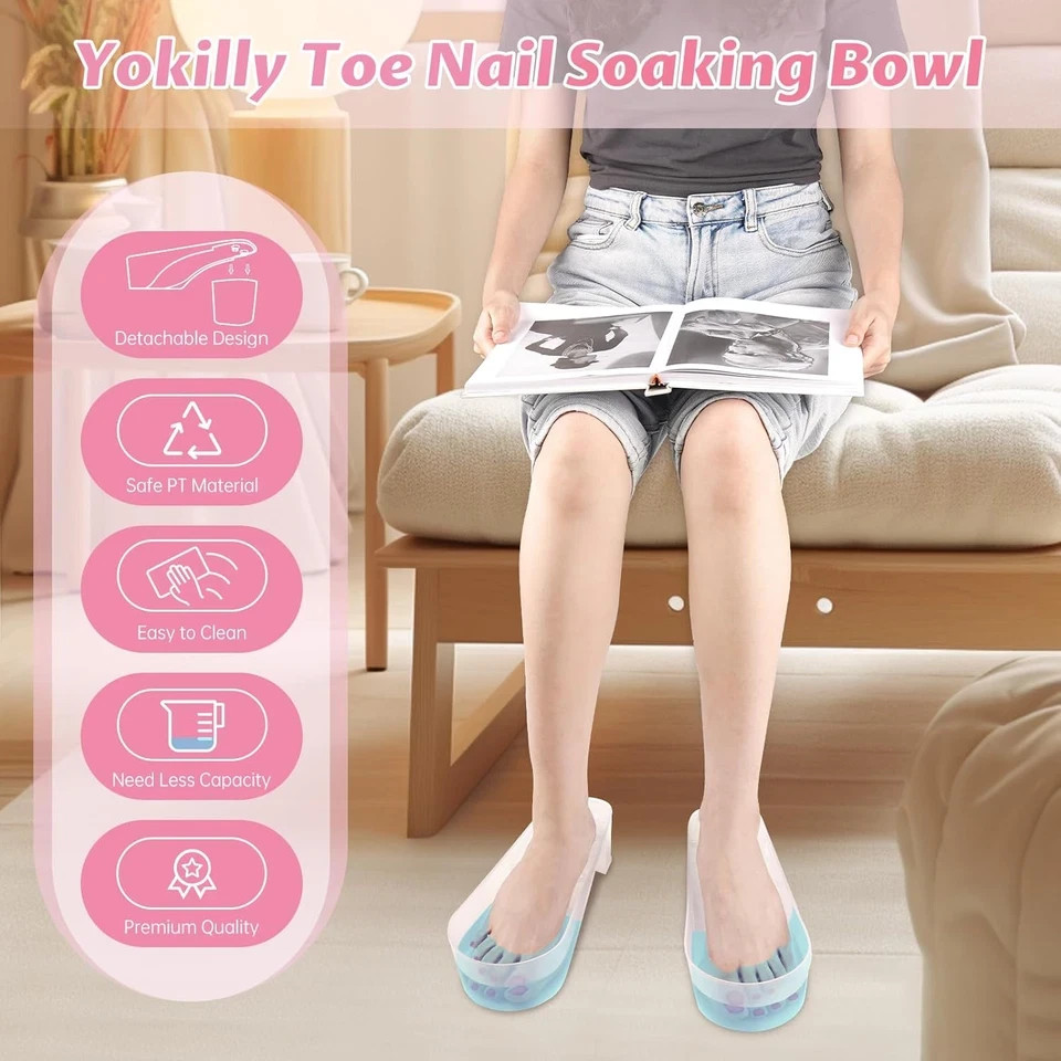 Toe Nail Soaking Bowl, 2 PCS Toenails Soak off Bowl, Shoe Design Foot Bath Soak