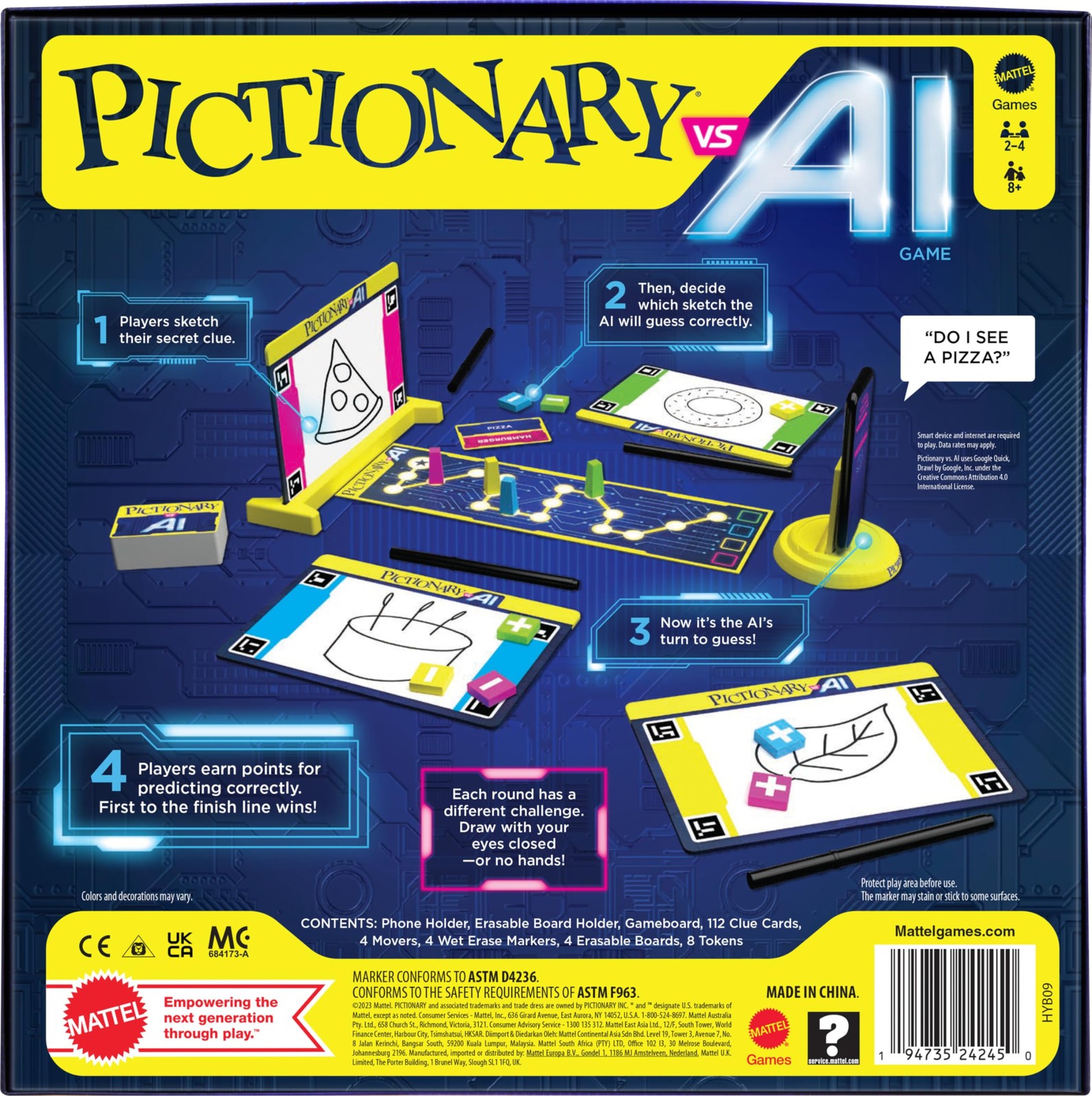 Mattel Games Pictionary vs. AI Family 10.5 x 1.75 x 0.1 inches, Multi Color