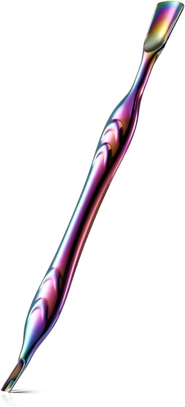 Cuticle Pusher with Fork, 2-in-1 Cuticle Trimmer Nail Care Tool,