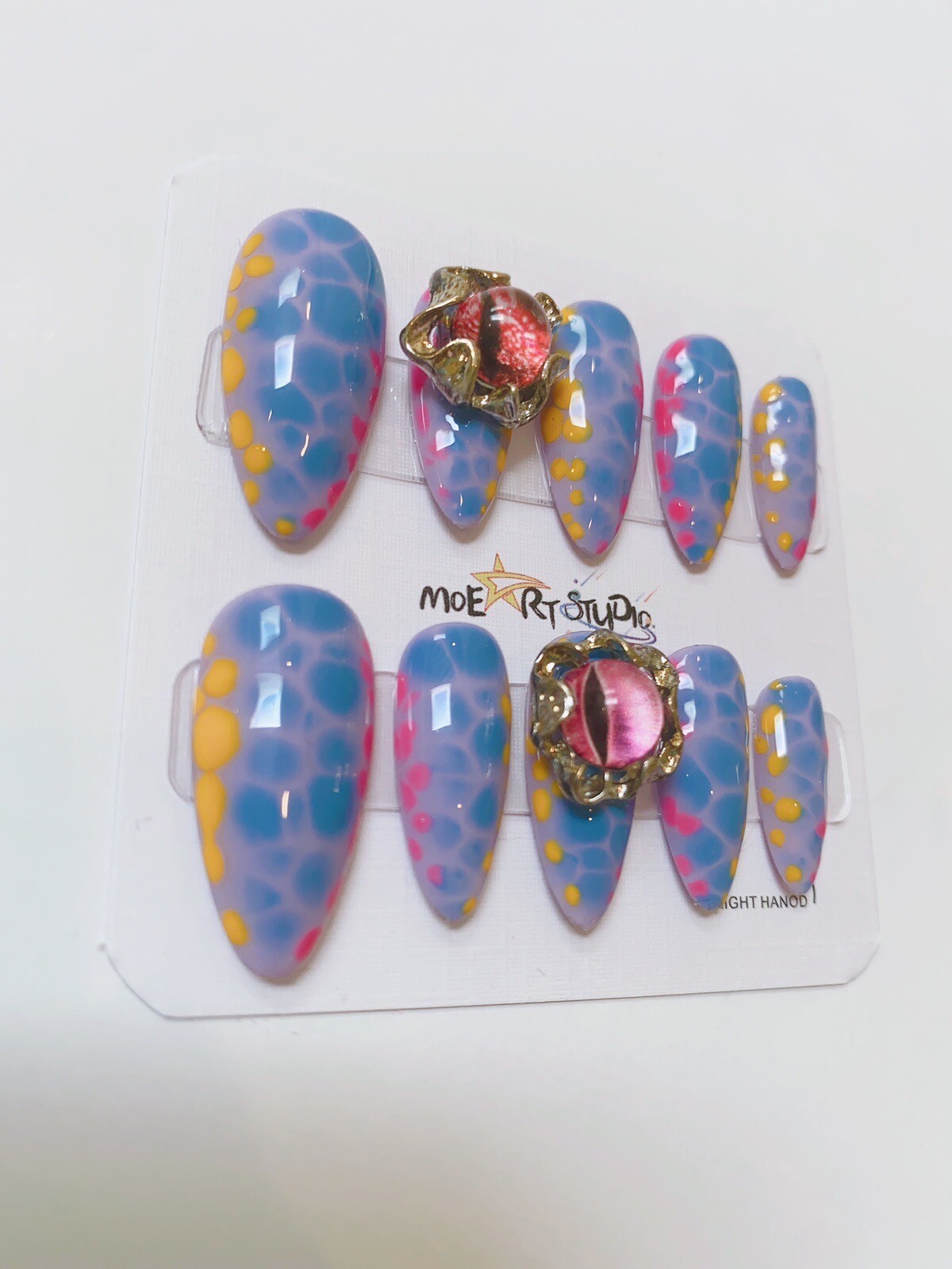 Nails Handmade press on nails 3D size S. Dragon Eyes
