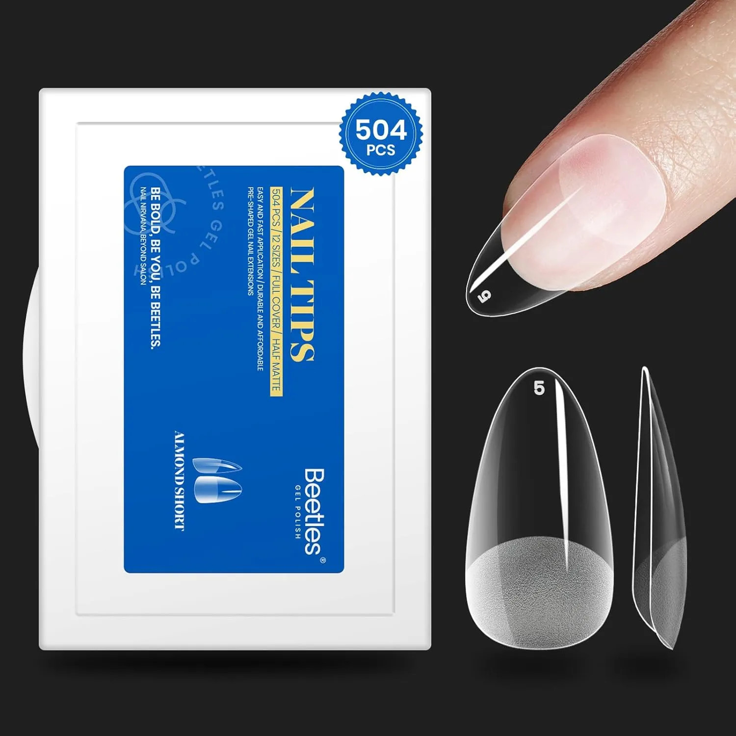Short Almond Nail Tips Extension Set 240 Pcs With 9 In 1 Glue And UV LED Lamp