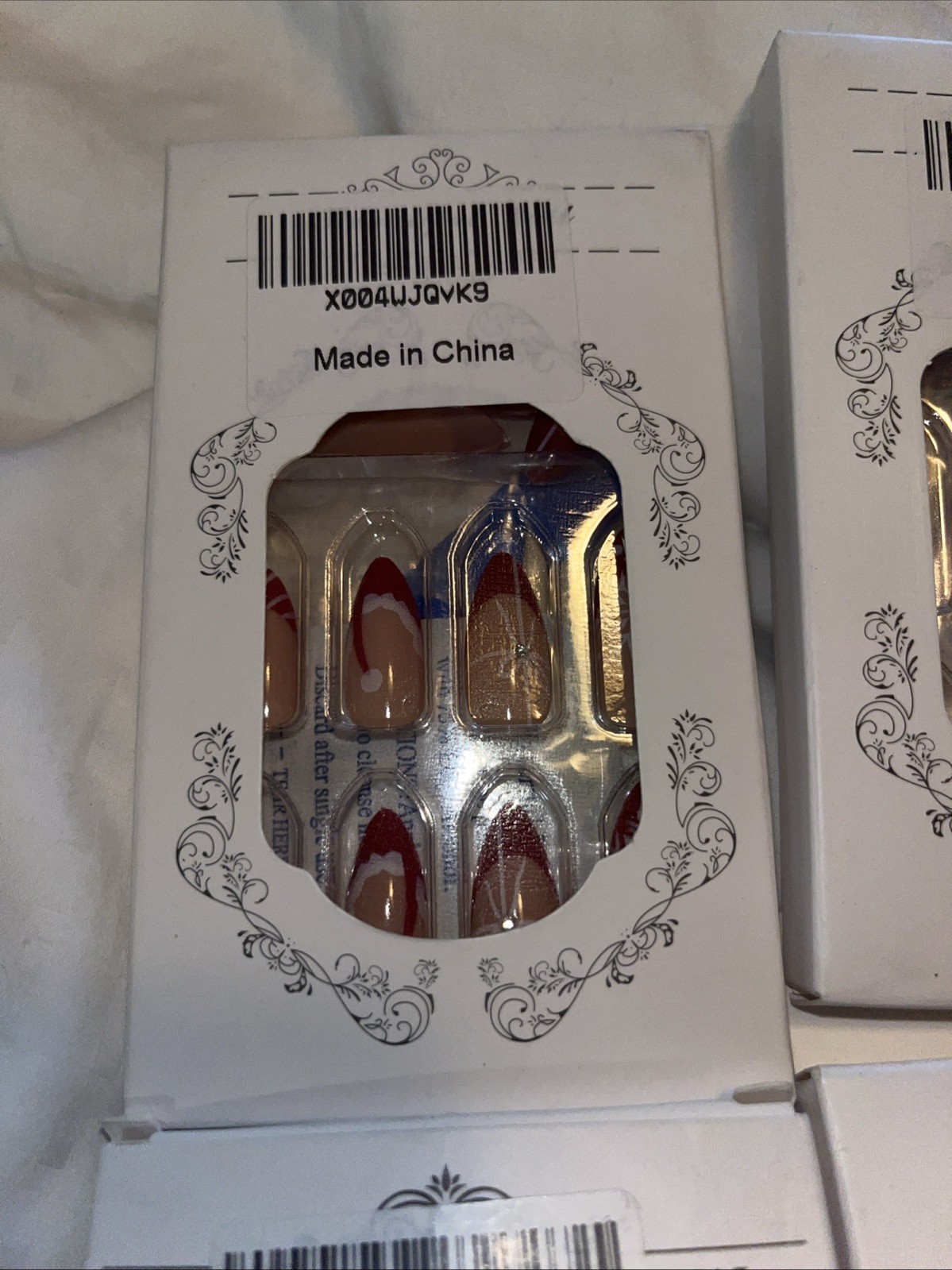 Lot 4 Box 24 Nail Coffin Almond Pointy Shaped Press On Nails Easy Application