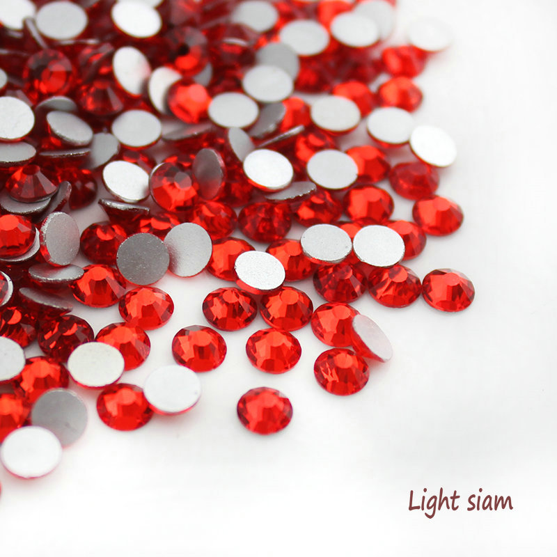 1440pcs Light Siam Nail Art Rhinestones Flatback Glitter 3D Tips DIY Decoration