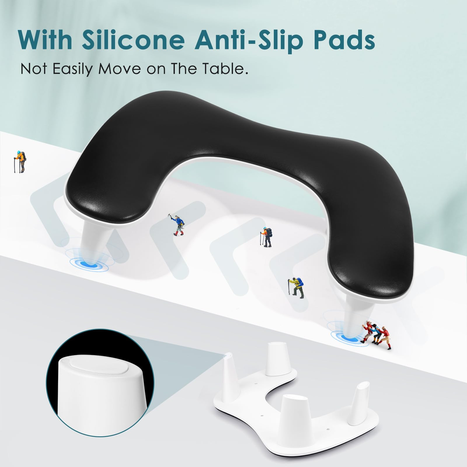 Arm Rest for Nails Tech: U-Shaped Manicure Nail Arm Rest Stand Black Big Arm…