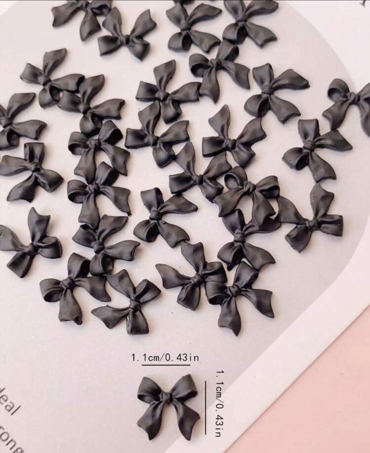 20PCS 3D Bow Cute Nail Art Decorations Accessories Charms white pink blue black