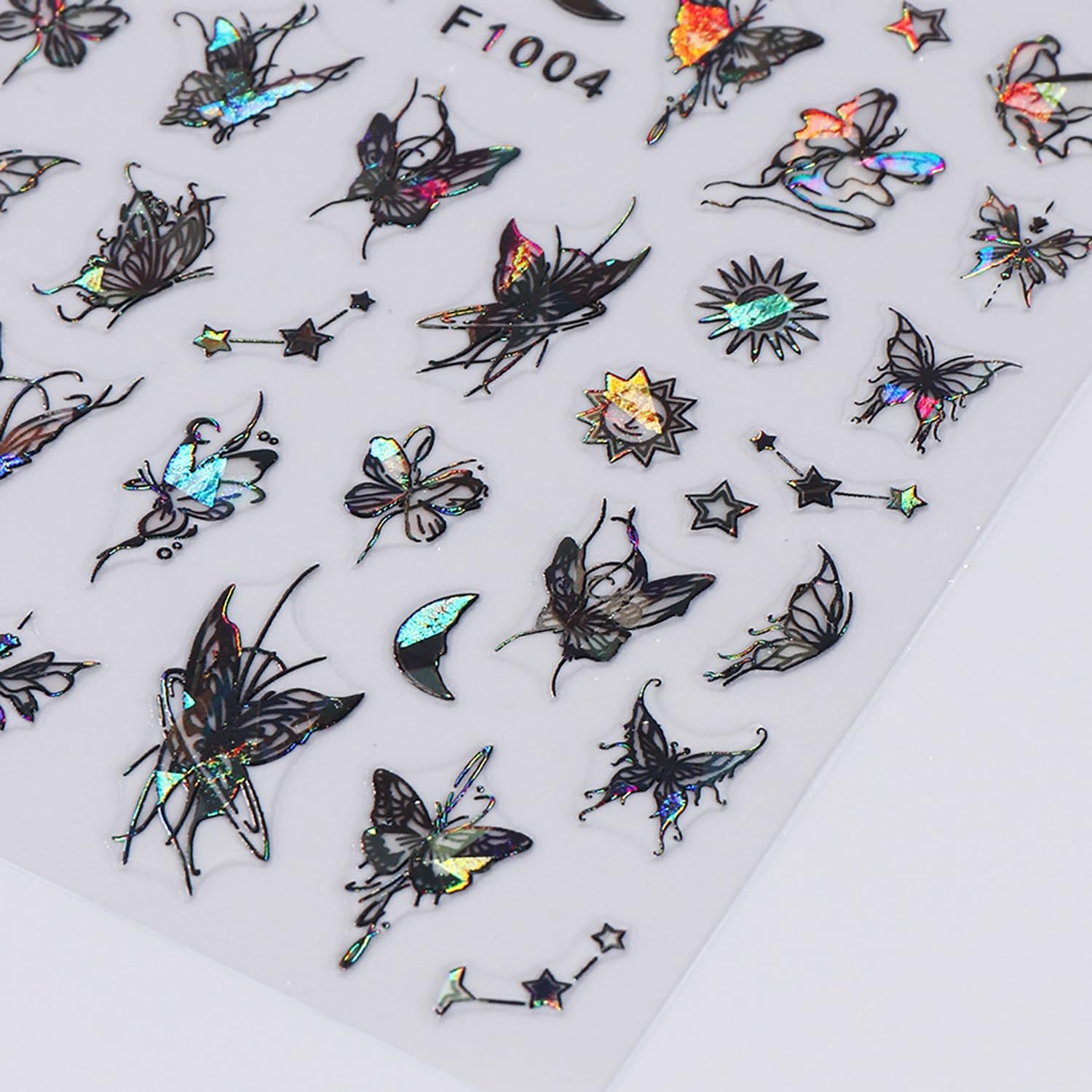 Black Butterfly Nail Art Stickers Decals-3D Butterflies Nail -Adhesive Sticke…