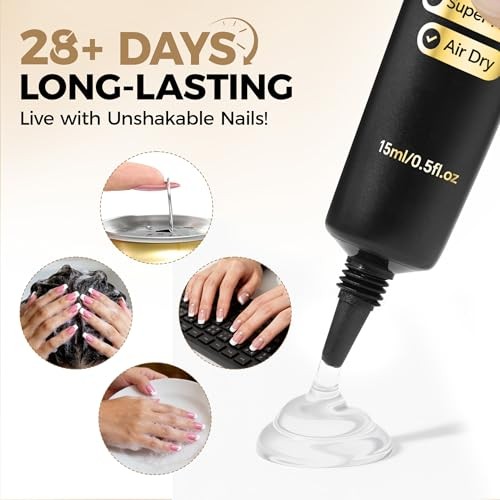 Gel Nail Glue, 15ml*2pcs No U V/Lamp Needed Nail Gel Glue, Quick ANail Glue