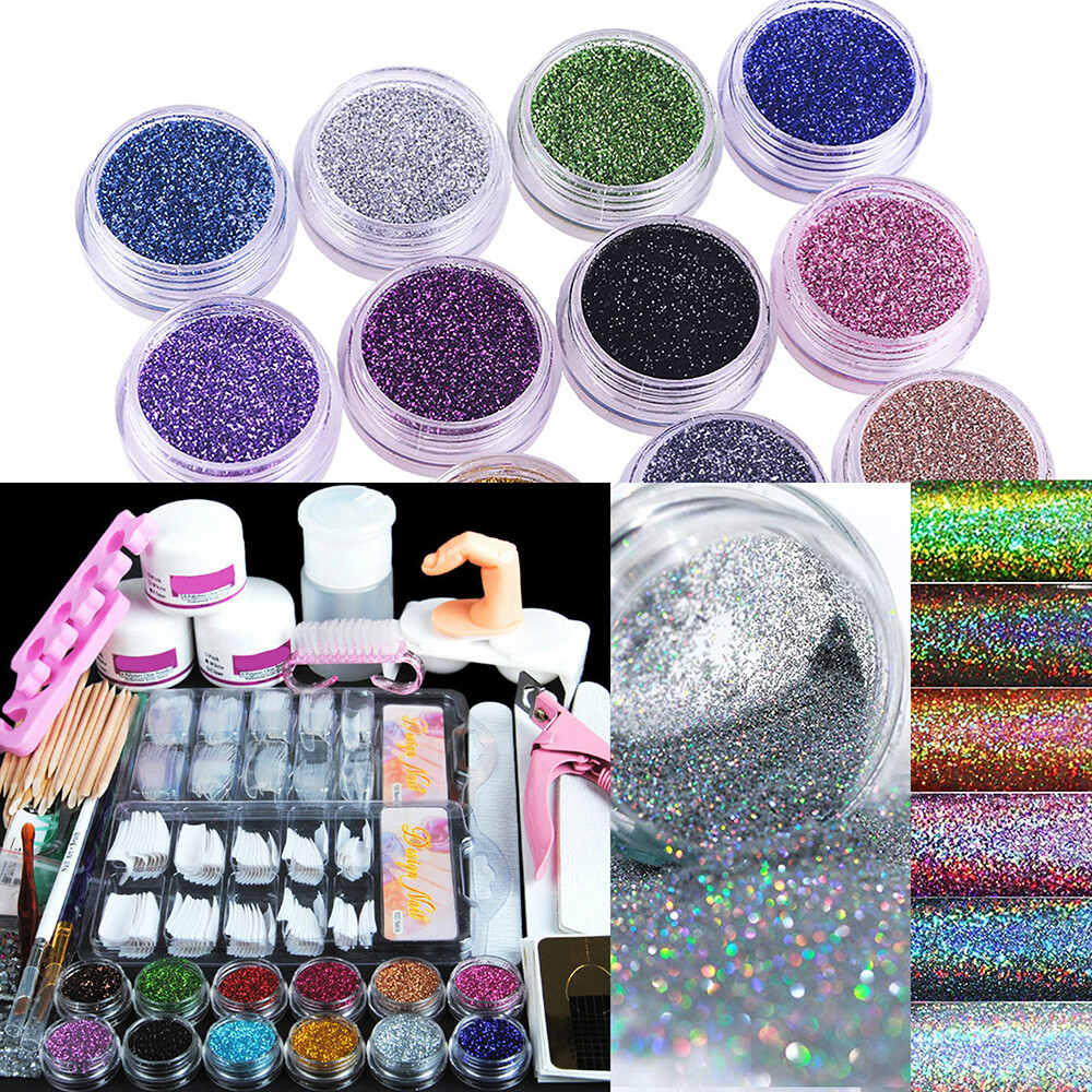 Full Acrylic Nail Art Starter Kit Acrylic Glitter Powder Manicure Set Care Tools