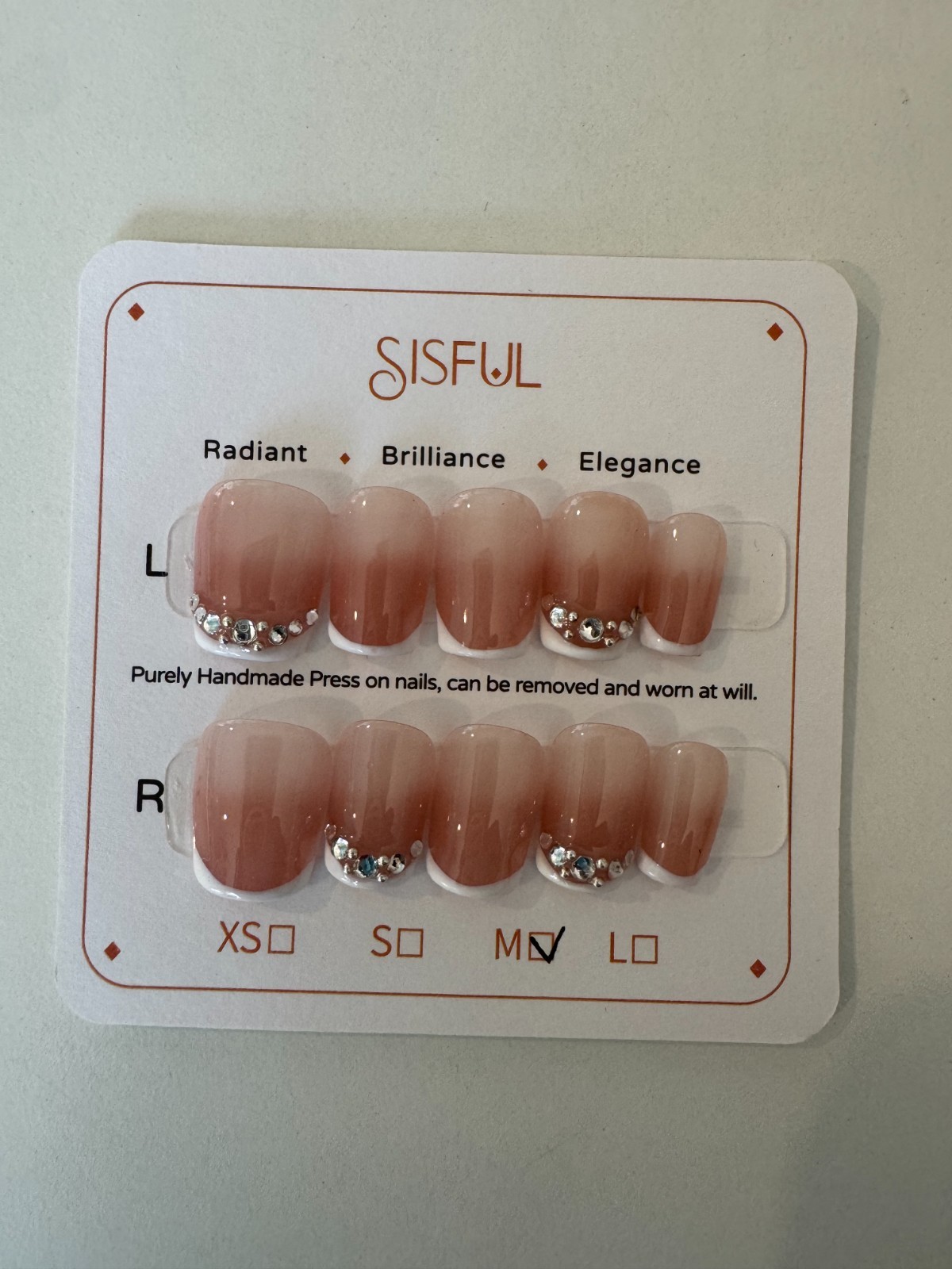 Sisful Crystal French Press-On Nails with Rhinestones