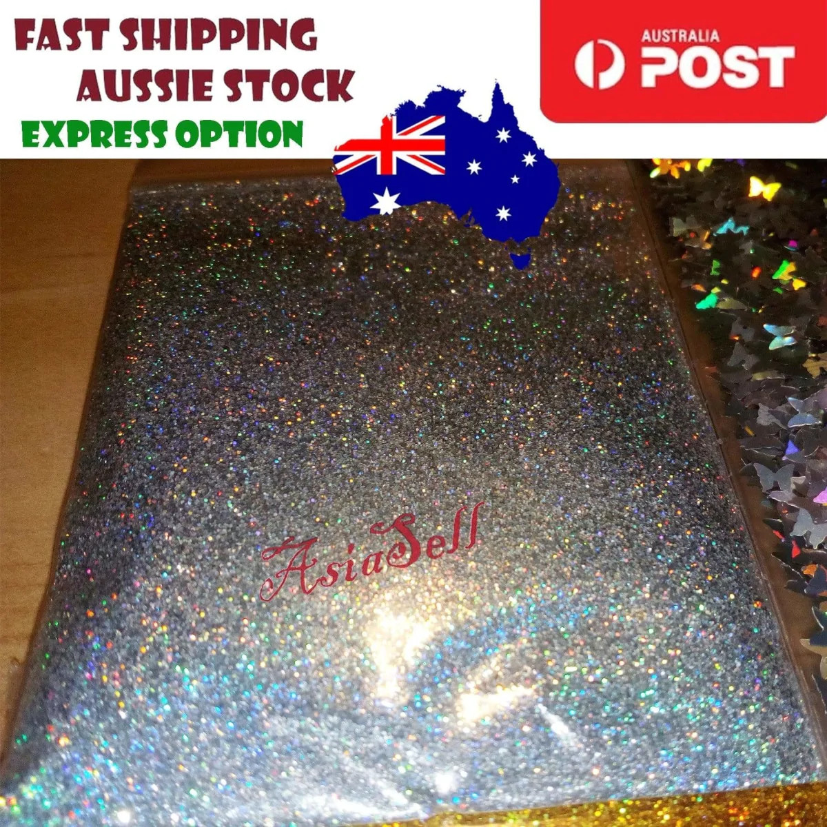 10g Holographic Glitter Silver Purple Nail Flakes Bling Decoration Nails Art