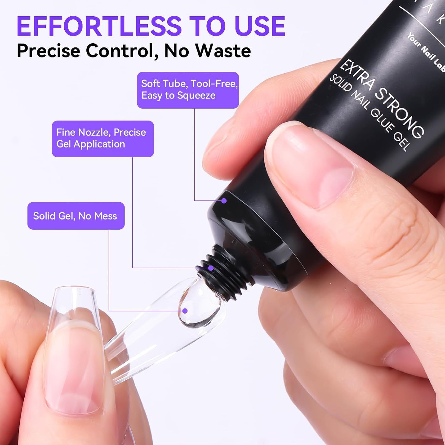 Nail Glue and Remover Kit: Super Strong Solid Gel for Press on Tips, 30Ml Glues