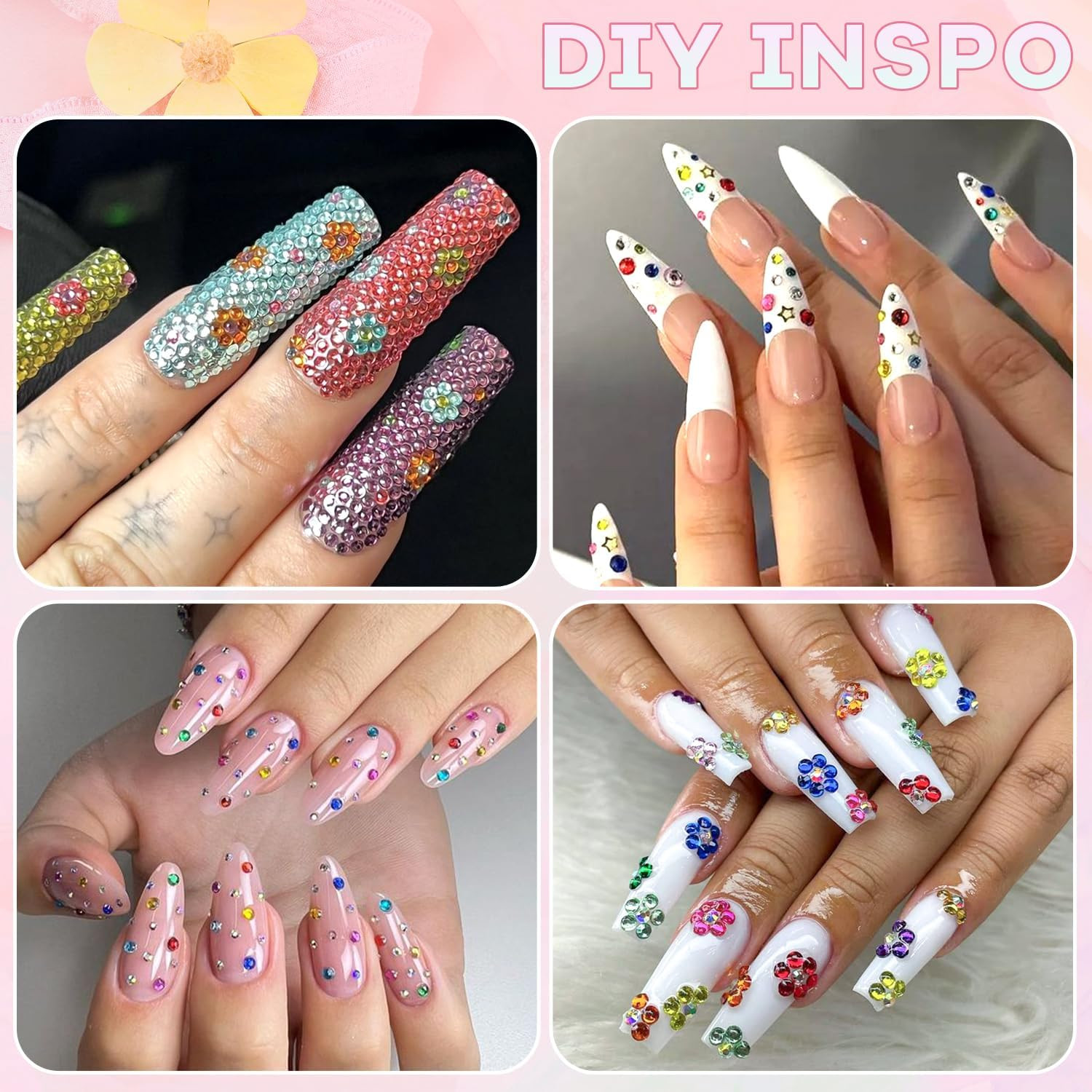 10000Pcs Small Resin Rhinestones for Nail Art, Colorful 2/3MM Flatback Bedazzlin