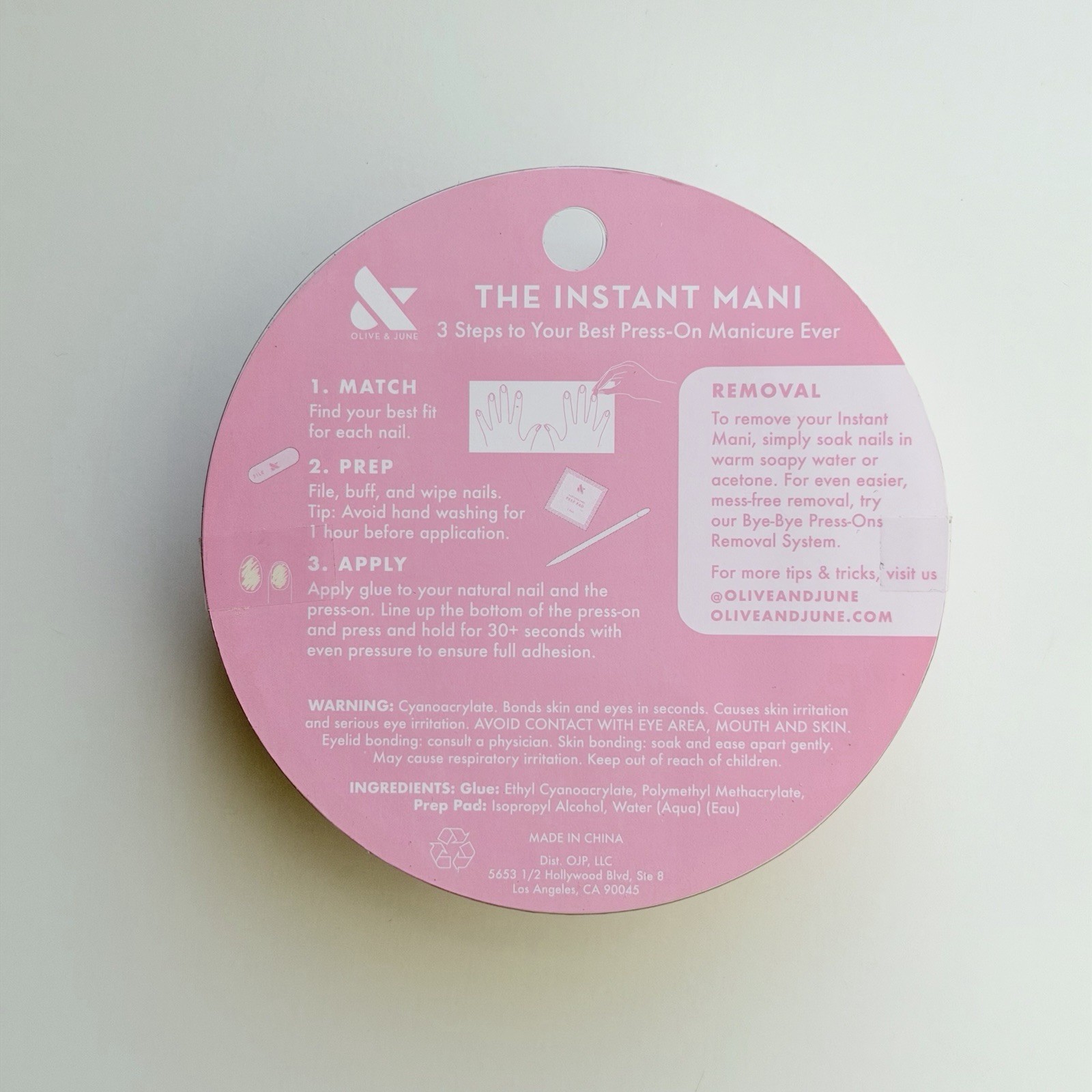 x2 Olive & June Instant Mani Press-On Nails Almond Medium Floral /Ombre New SEAL
