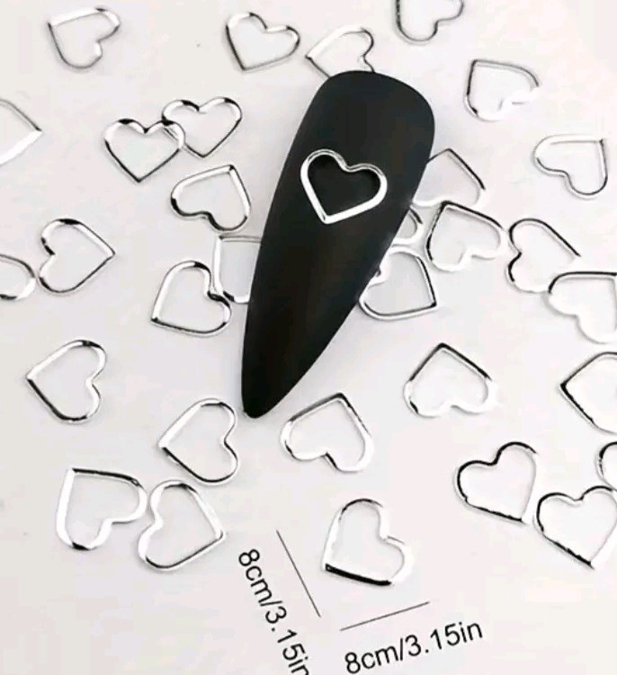 Lot 3 Styles 30 Pcs Silver Butterflies Gold Hearts Silver Hearts Nail Art Charms