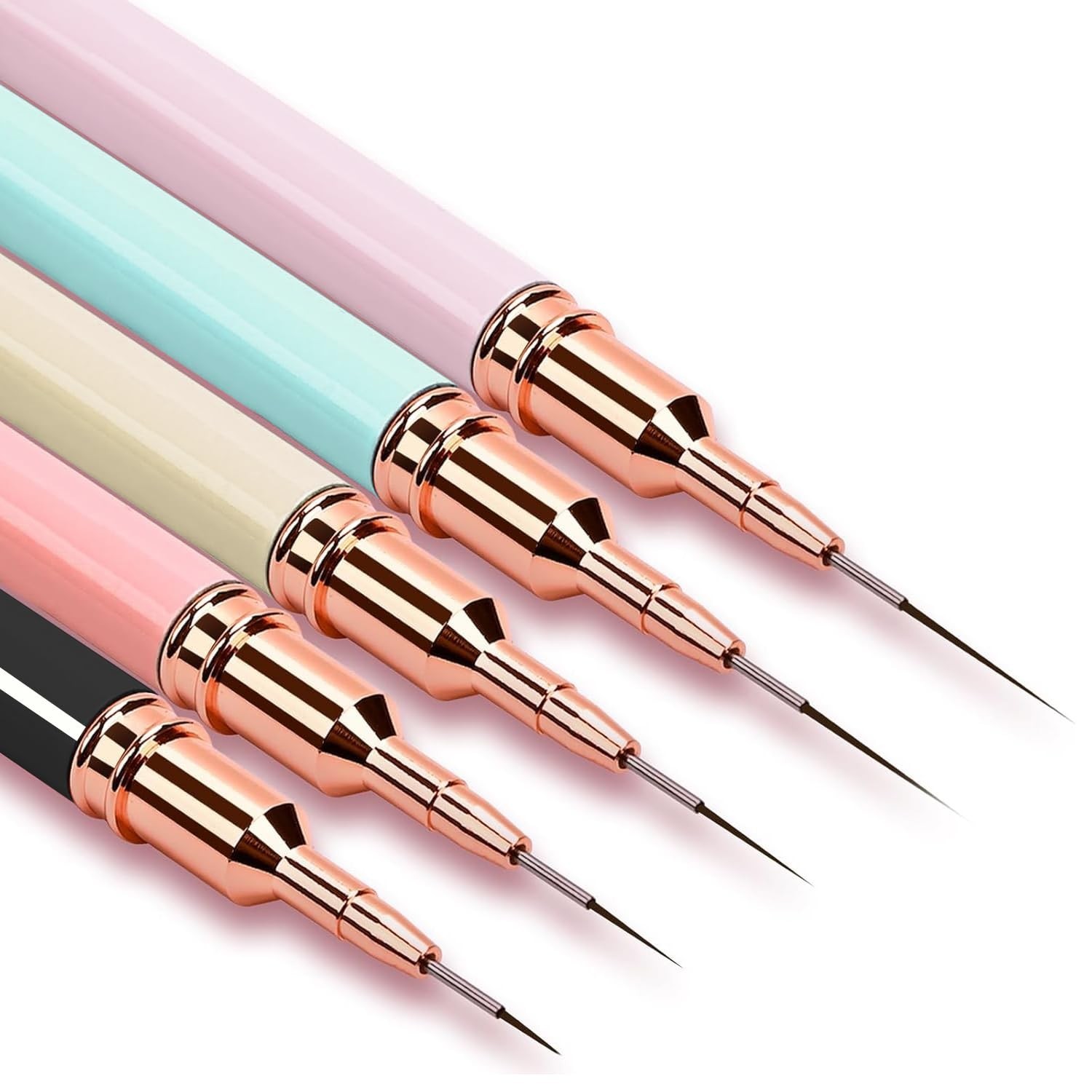 Nail Art Liner Brushes, 5Pcs Gel Polish Painting Art Design Pen Set Striping