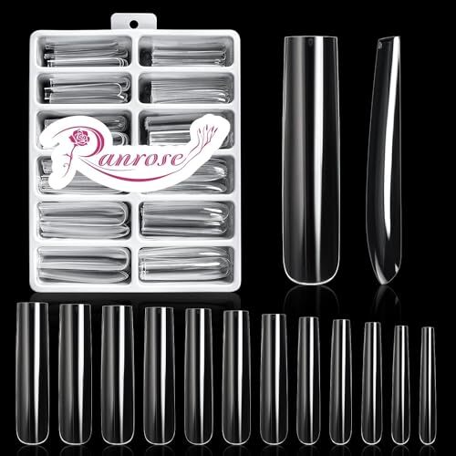 Extra Long Nail Tips,240PCS XXXL Long Square 240PCS Clear 3XL Square Tips