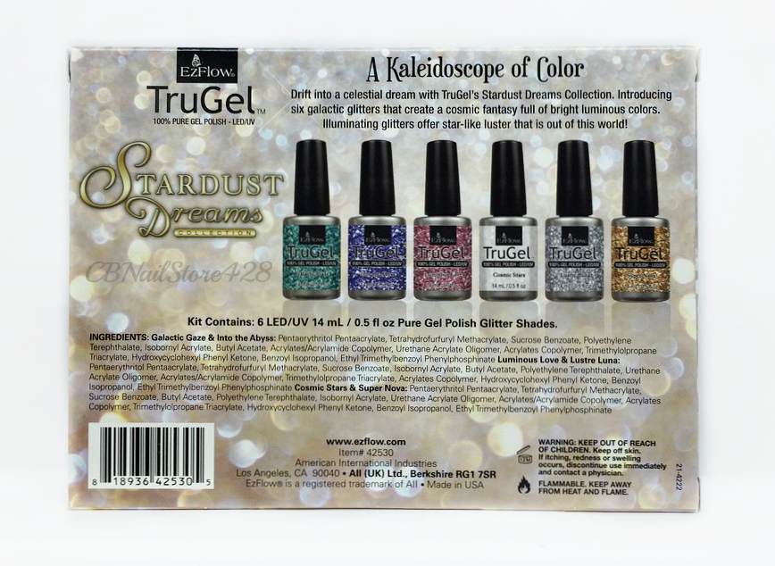 EZFlow TruGel- LED UV Gel Polish- STARDUST DREAMS- All 6 colors 0.5oz/14ml
