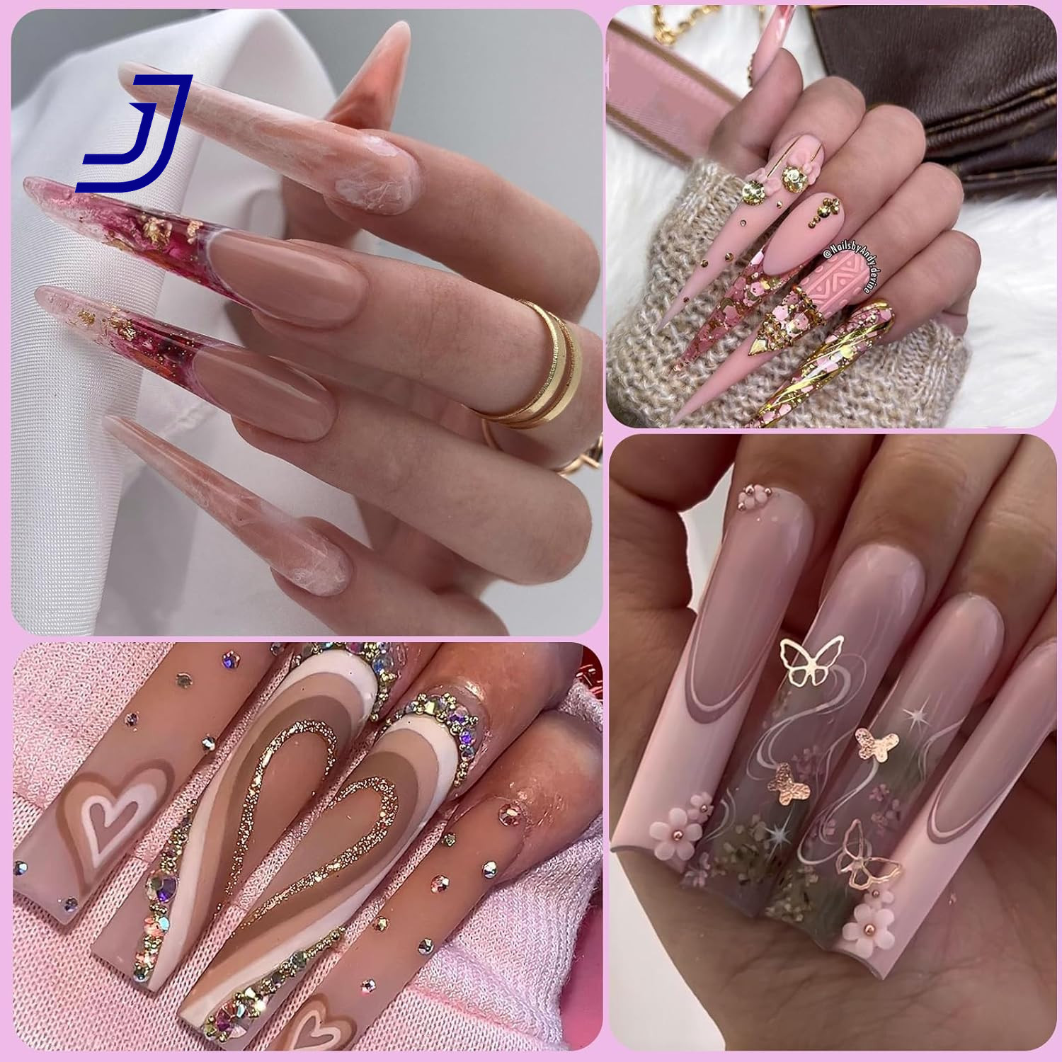 Nail Dual Forms for French Nails, Dual Nail Forms Molds Acrylic Nail Tips 288PCS