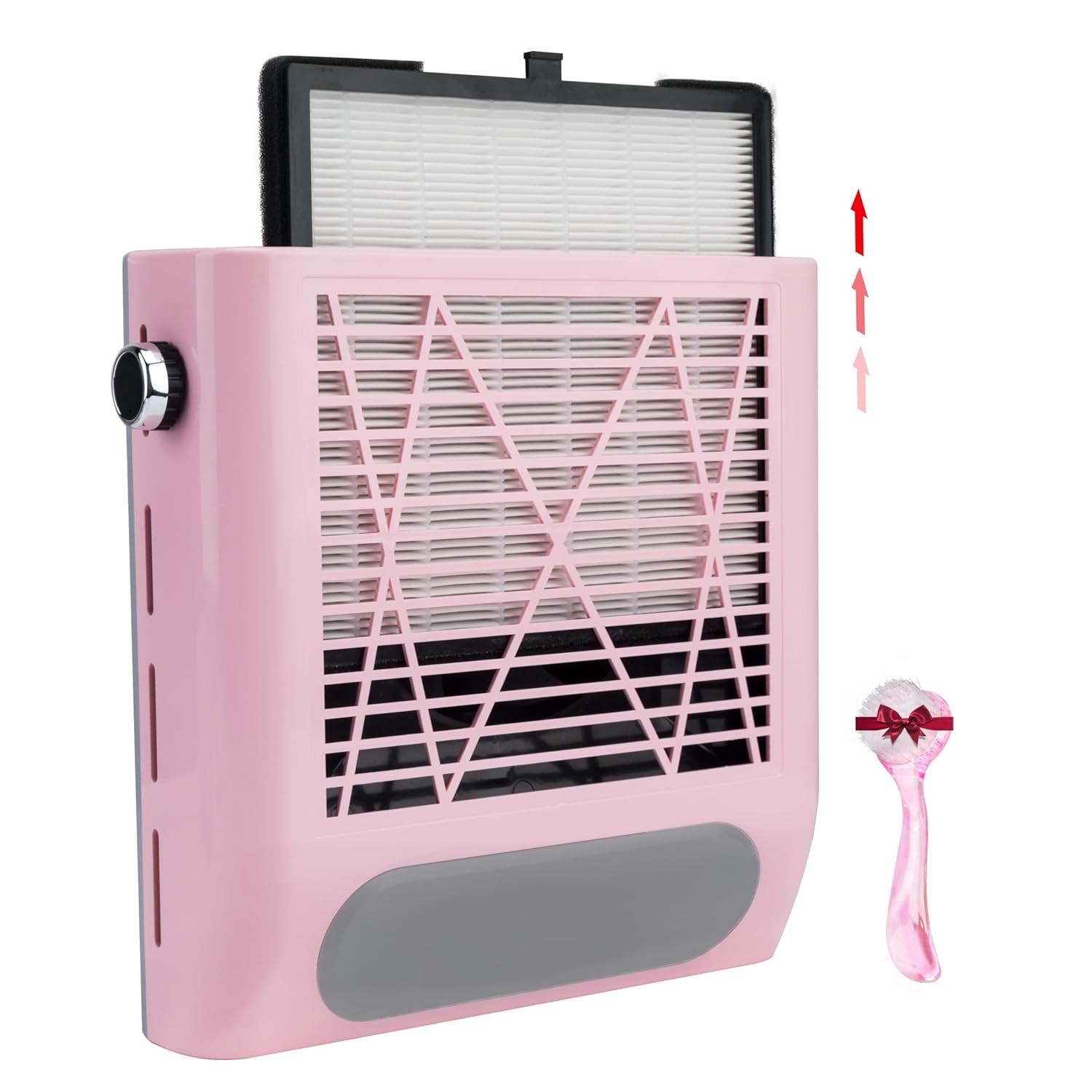 80W Pink Nail Dust Collector & Vacuum for Manicure – Powerful, Adjustable & P…