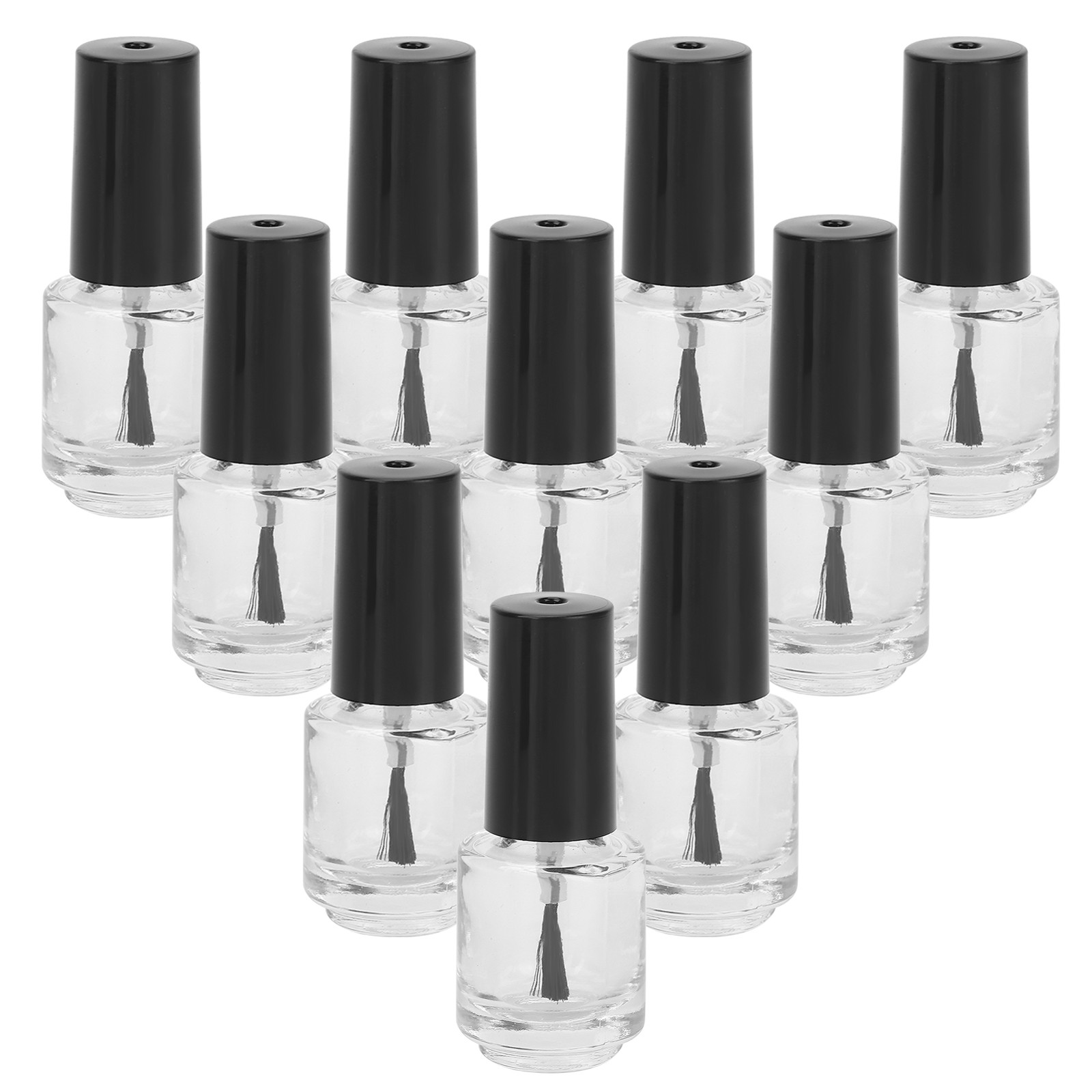 10pcs Empty Nail Polish Bottle With Brush Cap For DIY Use Excellent