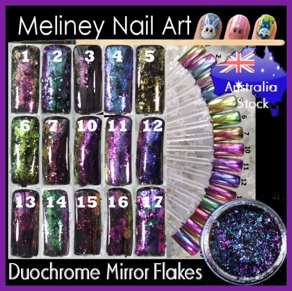 Duochrome Mirror Flakes Chameleon Multi Chrome Powder Nails art Galaxy Shifting