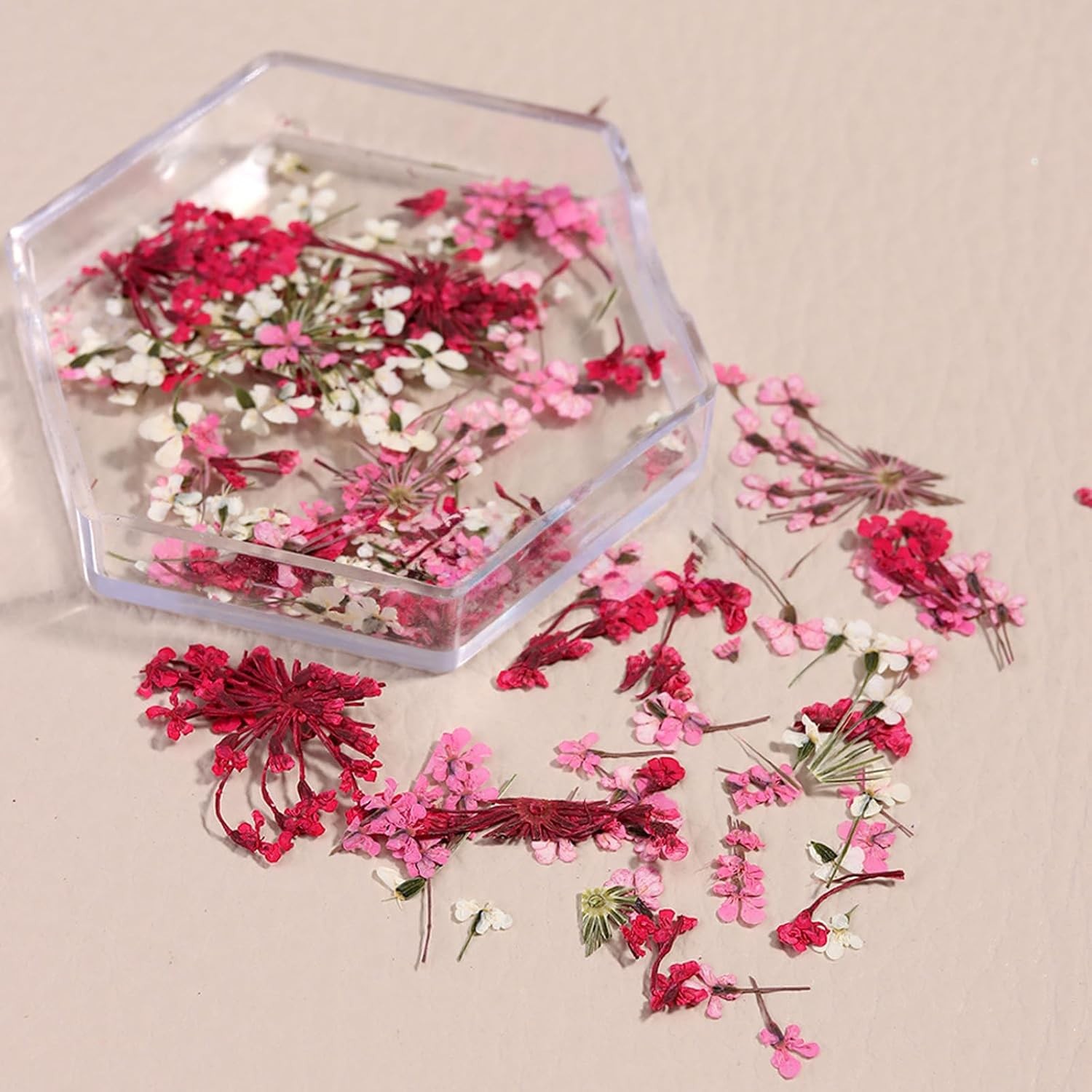 4 Boxes 3D Dried Flowers Nail Art Kit, Natural Floral Petals for DIY Manicure