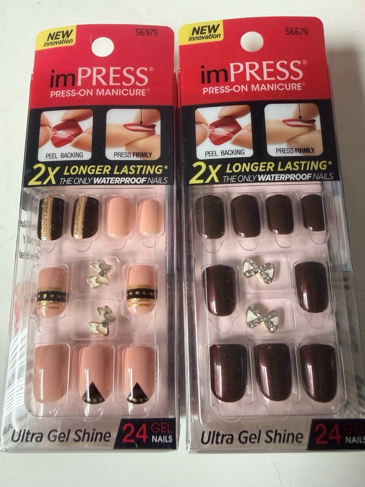 Impress Broadway Nails Short Manicure Press on 2 Box Sets Charms Waterproof New