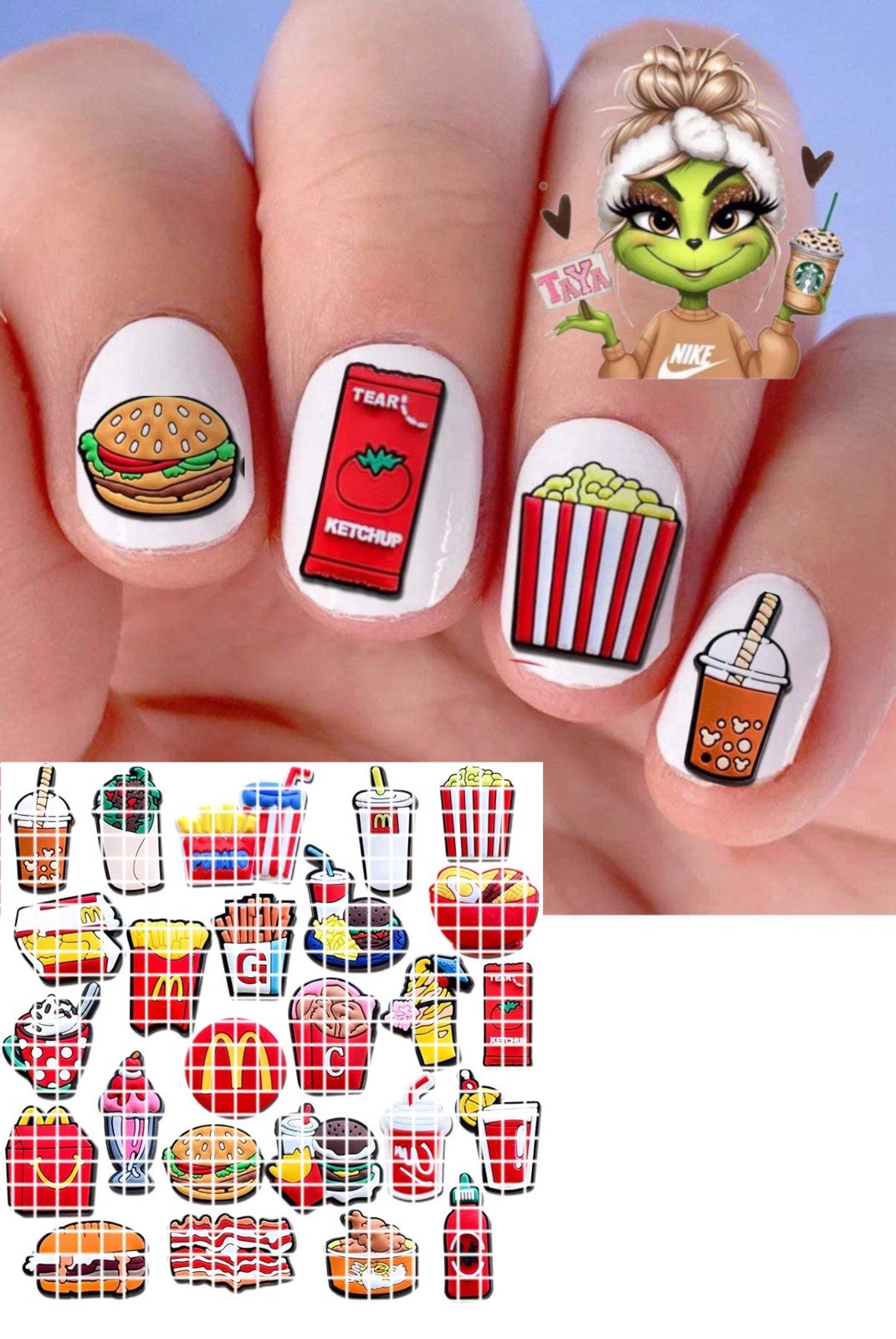 Food Set Of 50Waterslide Nail Art Decals