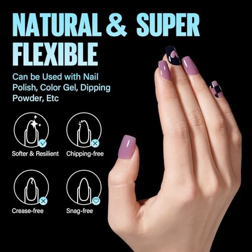 Extra Short Coffin Nail Tips, 240Pcs Half Matte Press 240 Extra Short Coffin