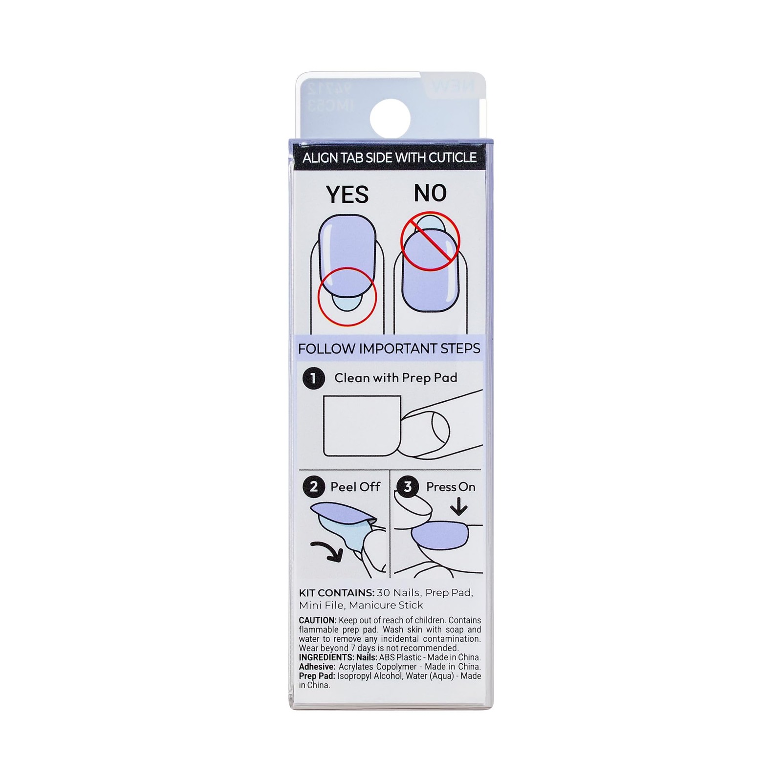 Impress Color Ombre Press On Nails, ‘Friendzone’, Blue, Short Short, Blue
