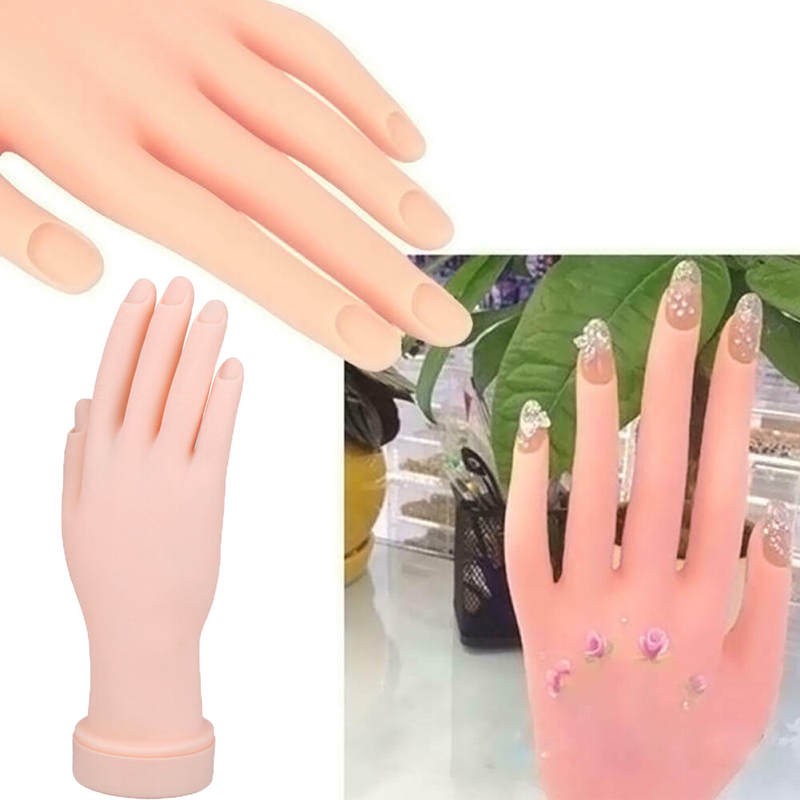 Training Hand Nail Art Flexible Movable Fake Hand Manicure Practice Tools Gifts