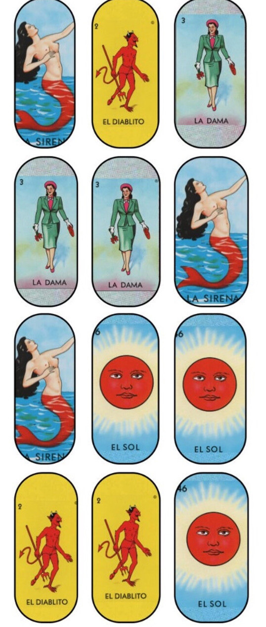 Loteria Bingo Game Latina Nail Decals Water Slide Nail Art Tool Diy Nail Wraps
