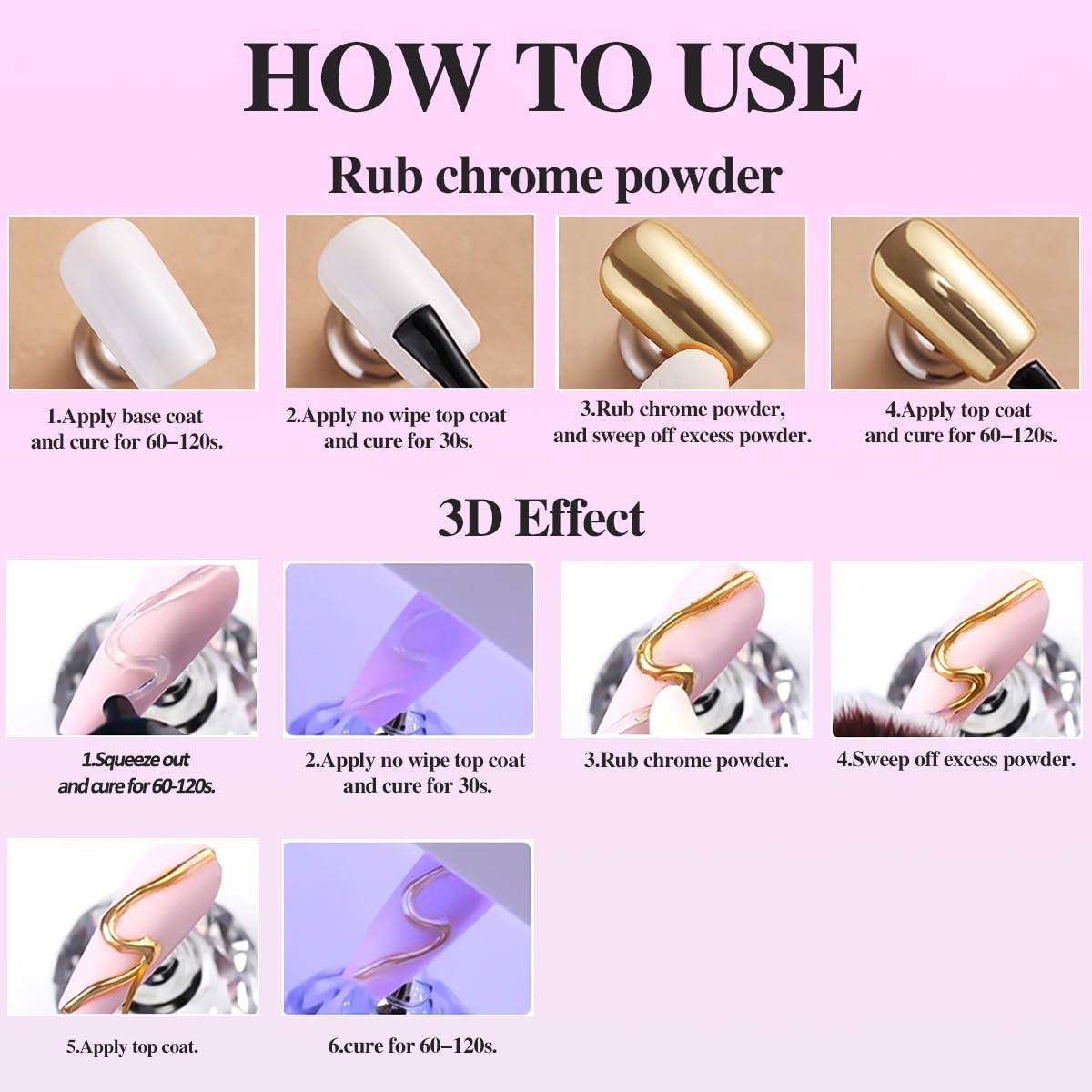 16 Jars Chrome Nail Powder for Gel Nails, Holographic Mirror Metallic Effect …
