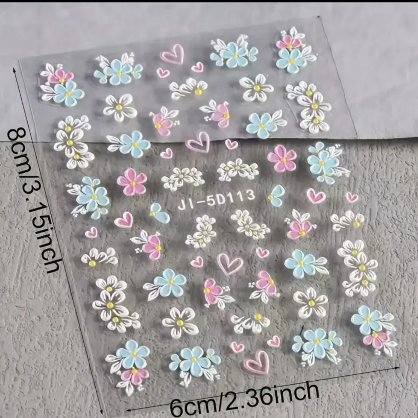 5D Embossed Floral Nail Art Stickers,Spring & Summer Fantasy Manicure Decoration