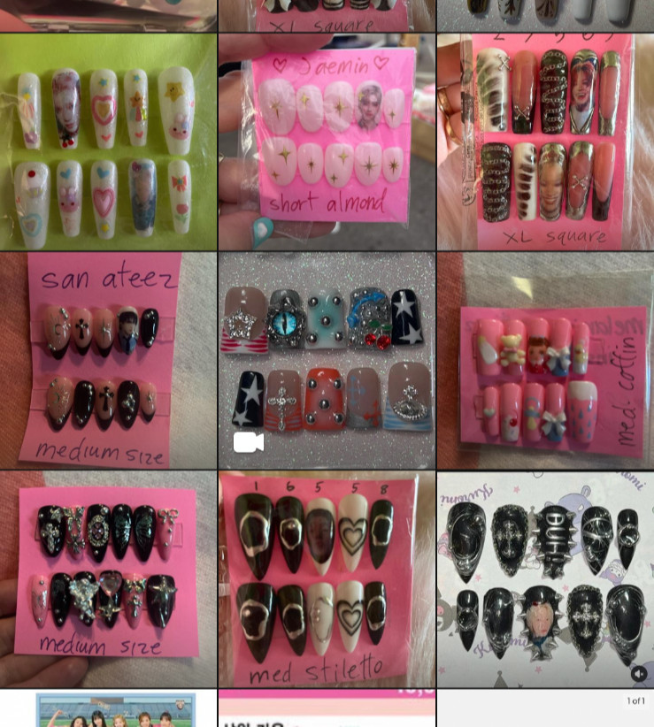 pressons nails-press-on nail art fashion custom made by NailartbyArleth