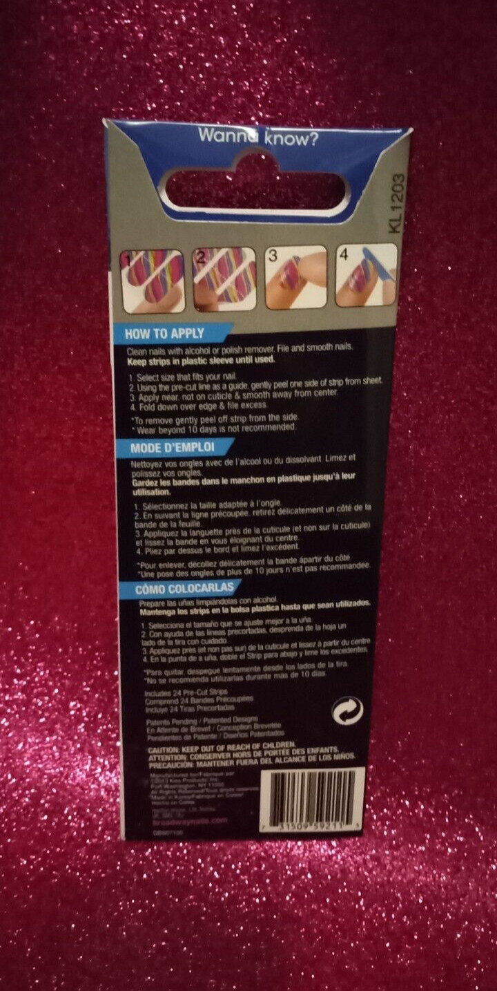 Broadway by KISS *GLAM STRIPS* for Nails, Many Designs, Price per Pack✨