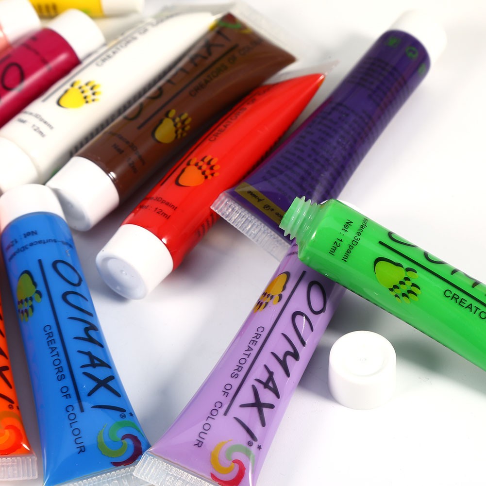 12 Colors Nail Art Acrylic Paint Waterproof Tube Set For DIY Decoration Popular