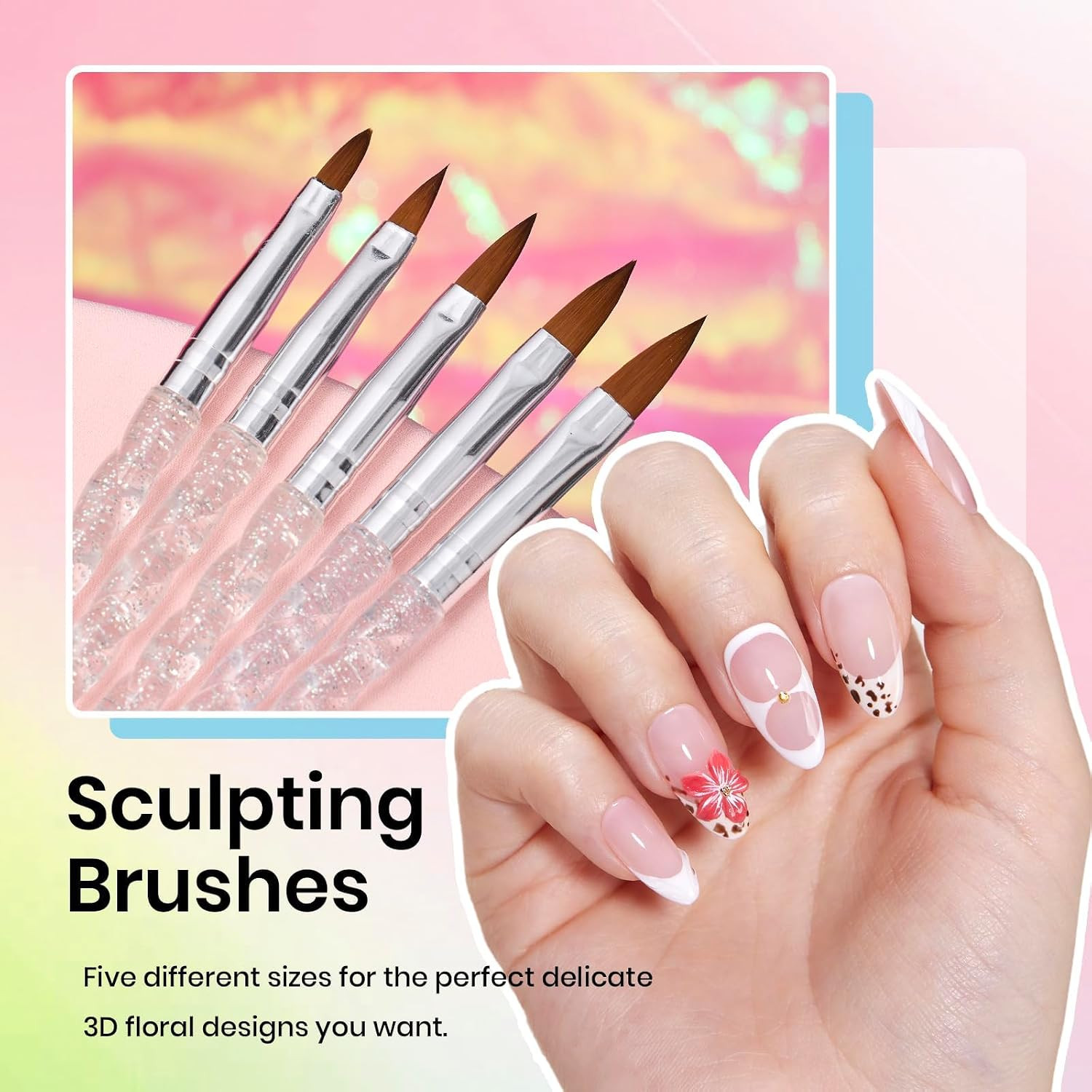 Beetles 31-Piece Nail Art Brush Set with Dotting Tools and Metal Handle