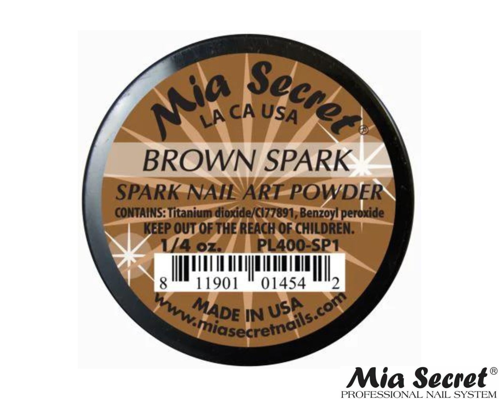 Mia Secret Nail Art Powder Spark Collection (BROWN) 1/4oz