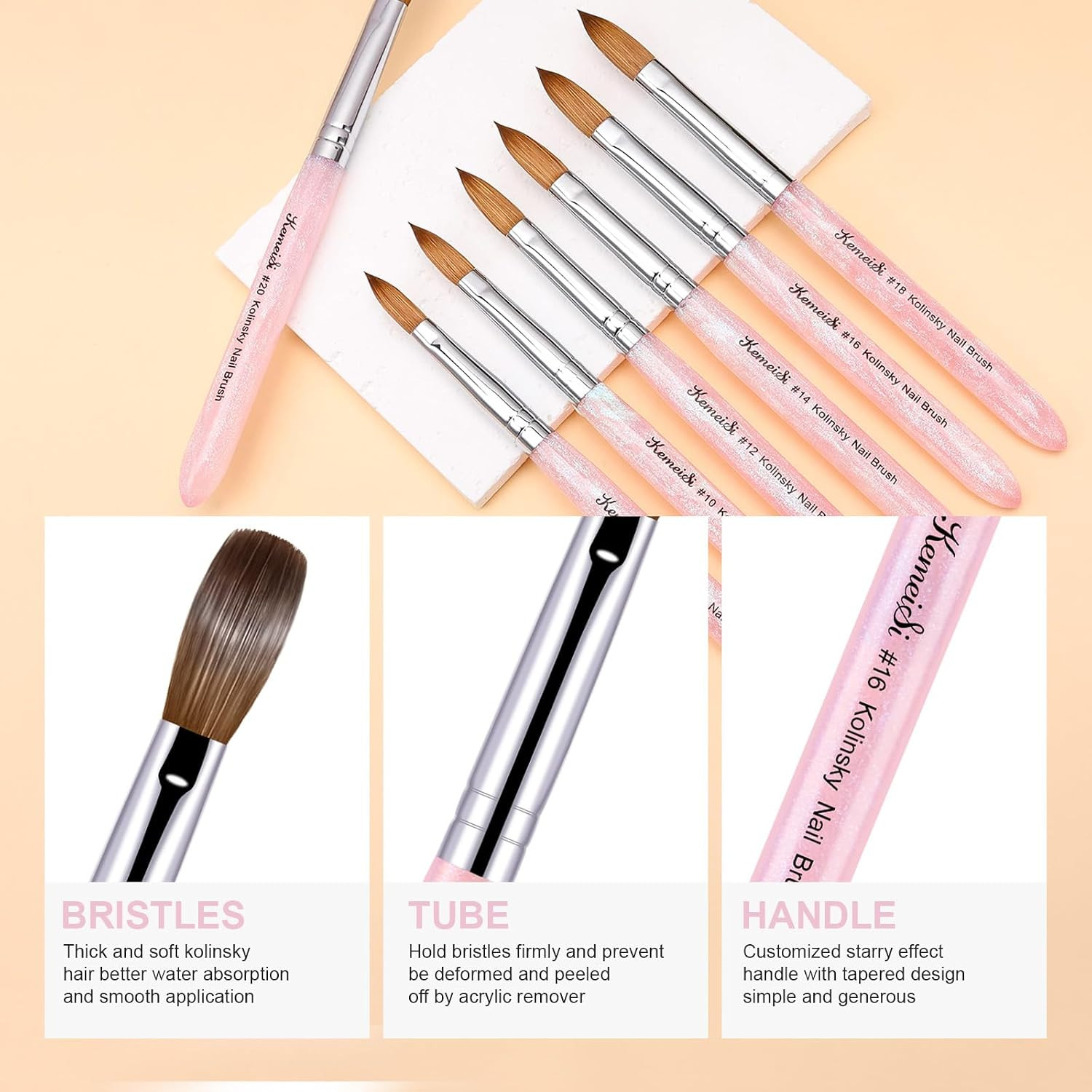 Size #18 Kolinsky Acrylic Nail Brush – 100% Pure Nail Art Tool